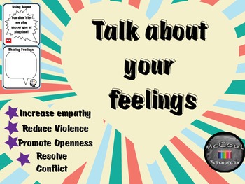 Preview of Talk about your Feelings - Lesson plan and Task Cards