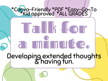 Preview of Talk for a Minute - Ready-to-go