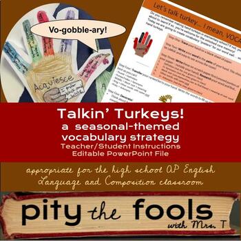Preview of Talkin' Turkeys Vocabulary Activity