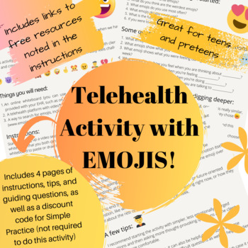 Preview of Talking About Feelings Using Emojis (telehealth activity)