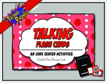 Preview of Talking Flash Cards - QR Code Differentiated Center Activities - Pre-Primer