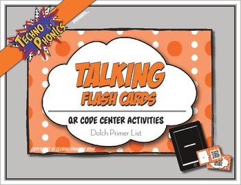 Preview of Talking Flash Cards - QR Code Differentiated Center Activities - Primer
