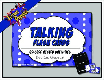 Preview of Talking Flash Cards - QR Code Differentiated Center Activities - Second Grade