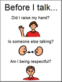 Talking Out/Interrupting In Class: Visual Reminder