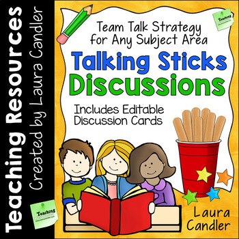 Preview of Talking Sticks Discussion Strategy with Editable Discussion Cards