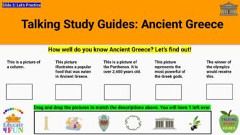 Preview of Talking Study Guides: Ancient Greece Google Slides and Video Link