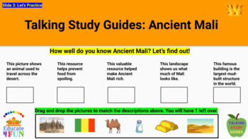 Preview of Talking Study Guides: Ancient Mali Slides and Video Link