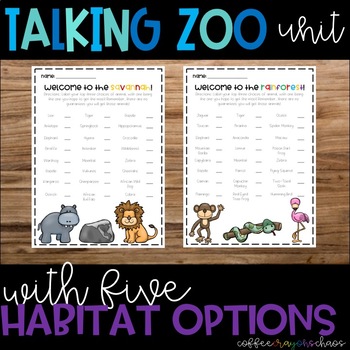 Preview of Talking Zoo Unit
