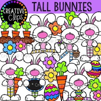 Preview of Tall Easter Bunnies {Creative Clips Clipart}