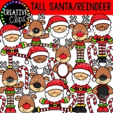Tall Santas and Reindeer {Christmas Clipart}