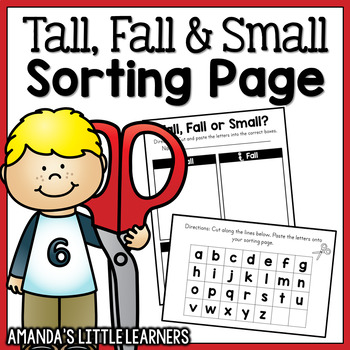 Preview of Tall, Small and Fall Letters Sorting Freebie
