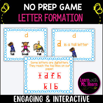 Preview of Tall, Small, or Fall | An Interactive Letter Formation Game (NO PREP)