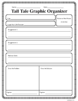 Tall Tale, Fairy Tale, Fable, and Folktale Graphic Organizers | TpT