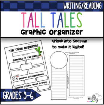 Preview of Tall Tale Graphic Organizer- For any Tall Tale Story or Write your own Tall Tale