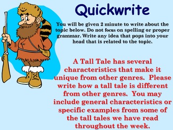 Preview of Tall Tale Quickwrite