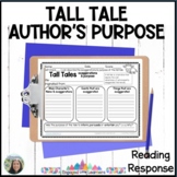 Tall Tale Reading Response | Graphic Organizer for Text Co