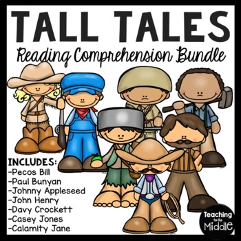 Preview of Tall Tales and Legends Reading Comprehension Worksheet Folklore Bundle