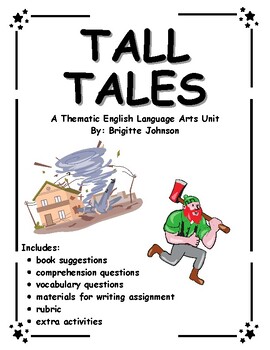 Preview of Tall Tales Unit Plan Grade 3 - 6 ELA Thematic Unit Plan