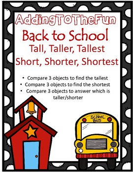 Preview of Tall, Taller, Tallest & Short, Shorter, Shortest ~ Back to School Measurement