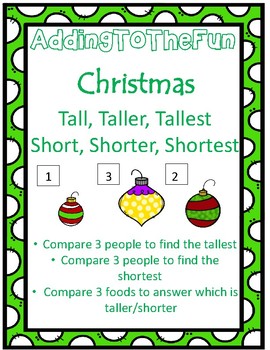 Preview of Tall, Taller, Tallest & Short, Shorter, Shortest ~ Christmas Measurement