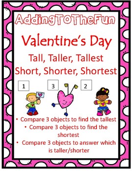 Preview of Tall, Taller, Tallest & Short, Shorter, Shortest ~ Valentine's Day Measurement