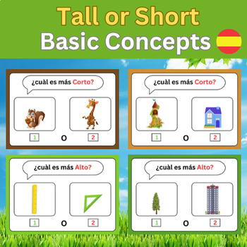 Preview of Tall or Short? Basic Concepts printable in Spanish.