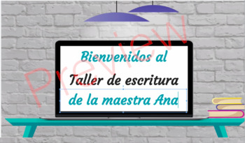 Preview of Taller De Escritura, 23 Google Slides, (Spanish) Writing Prompts