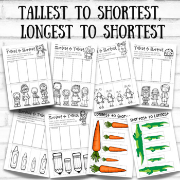 Preview of Tallest to Shortest, Longest to Shortest, Order by Height and Length