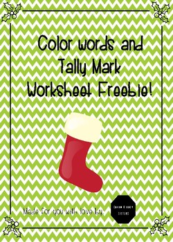 Preview of Tallies and Color Word Stocking Worksheet