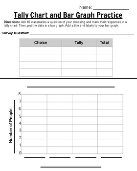 Preview of Tally Chart and Bar Graph Blank Practice