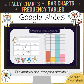 Preview of Tally Frequency Table Bar Graph Google Slides Worksheets digital
