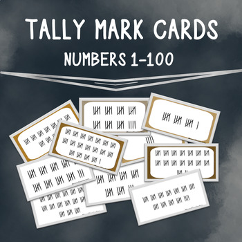 Preview of Tally Mark Cards #1-100 / Playing Cards / Flash Cards / Math Games