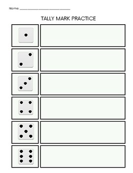 Tally Mark Practice - Rolling the Dice by Allison McCann | TpT