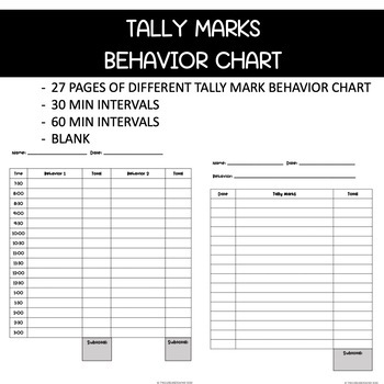 Preview of Tally Marks Behavior Chart