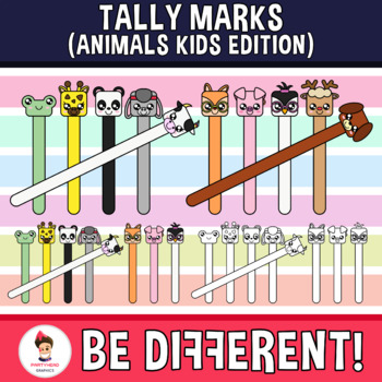 Preview of Tally Marks Clipart (Animals Kids Edition)