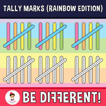 Preview of Tally Marks Clipart (Rainbow Edition)