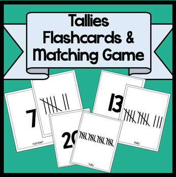 Preview of Tally Marks Flashcards and Matching Game (1-20)