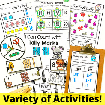 tally marks worksheets practice activities numbers 1 20 kindergarten first