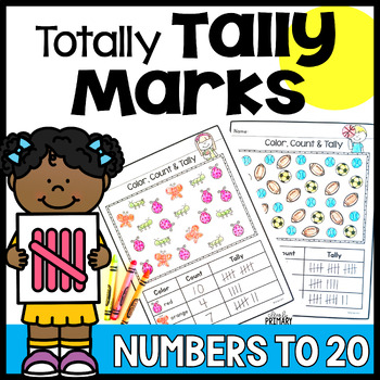 Preview of Tally Marks Worksheets for Numbers to 20, Tally Chart, Number Sense Activities