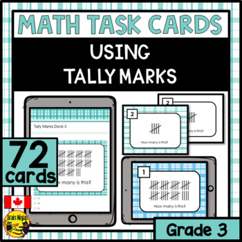 Preview of Tally Marks Task Cards | Paper or Digital