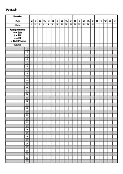 Preview of Tally Sheet for Classroom Behaviors