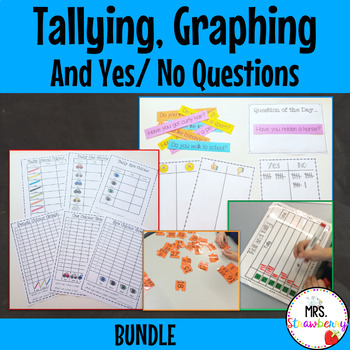 Preview of Tallying Graphing and Yes No Questions Statistics and Data Bundle