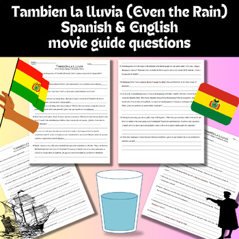 Preview of Tambien la lluvia Movie guide Spanish & English questions Bolivia Indigenous