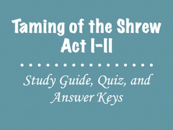 taming of the shrew study guide