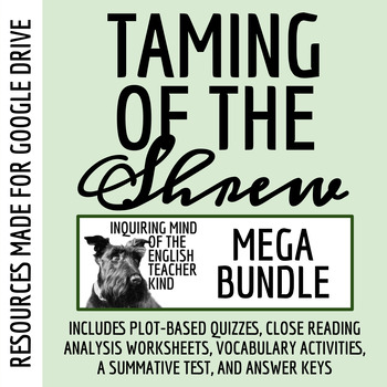 Preview of Taming of the Shrew Quiz, Close Readings, Vocab Games, and Test Bundle (Google)