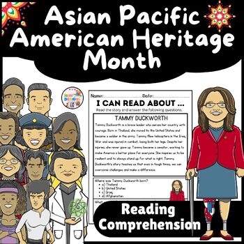 Preview of Tammy Duckworth Reading Comprehension / Asian Pacific American Heritage Month