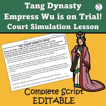 Preview of Tang Dynasty Simulation Activity: Empress Wu is on Trial! Secondary Grades