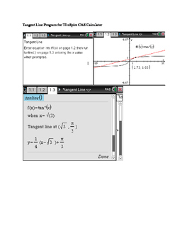 Preview of Tangent Line Program for TI nSpire CAS