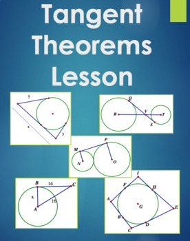 Preview of Circles: Tangent Theorems Lesson