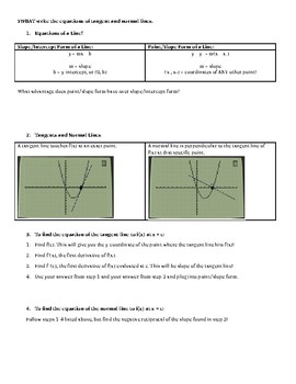 Preview of Tangent and Normal Lines (AP and non-AP Calculus)